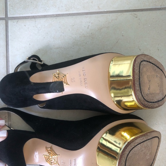 Charlotte Olympia Suede Black Slingbacks - Picture 8 of 8